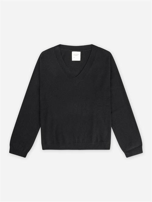 PEOPLES REPUBLIC OF CASHMERE WOMENS OVERSIZED V-NECK BLACK